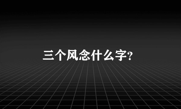 三个风念什么字？
