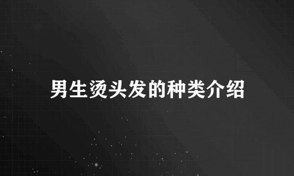 男生烫头发的种类介绍