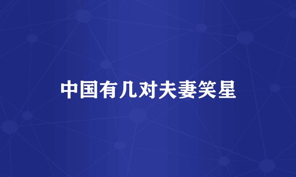 中国有几对夫妻笑星