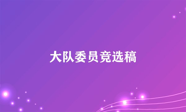 大队委员竞选稿