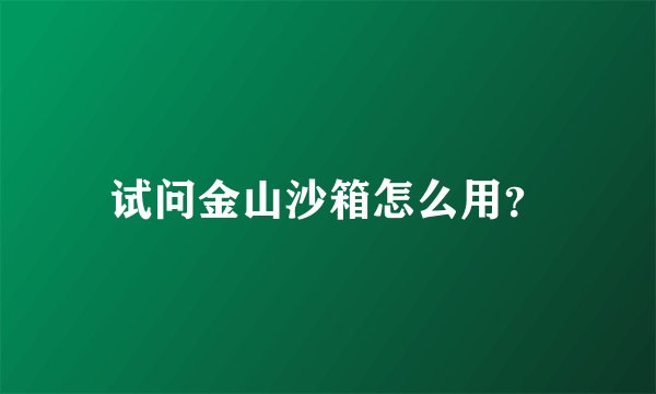 试问金山沙箱怎么用？