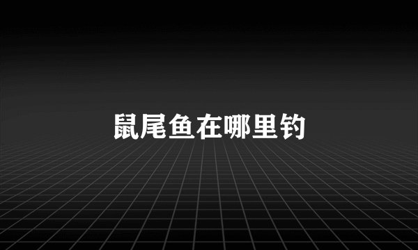 鼠尾鱼在哪里钓