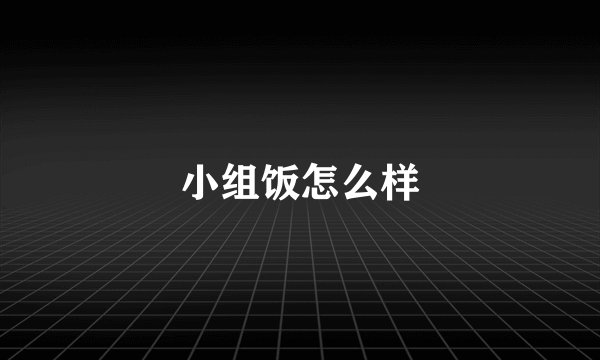 小组饭怎么样