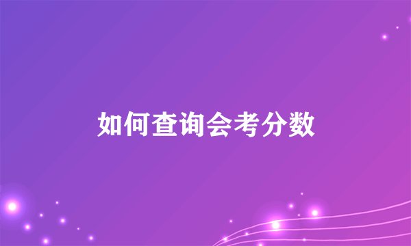 如何查询会考分数