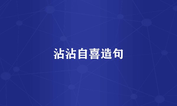 沾沾自喜造句