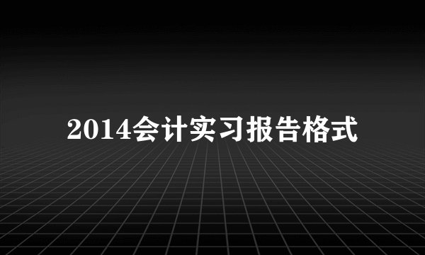 2014会计实习报告格式