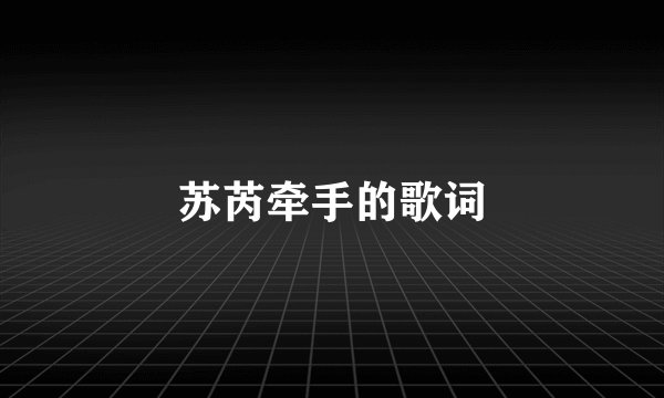 苏芮牵手的歌词