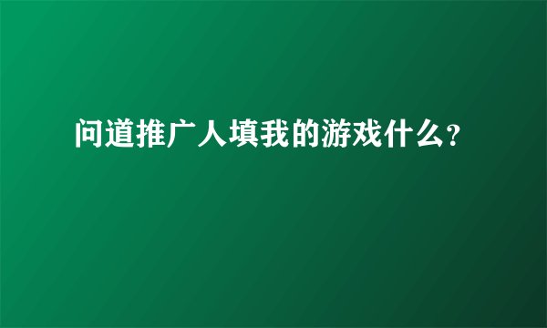 问道推广人填我的游戏什么？
