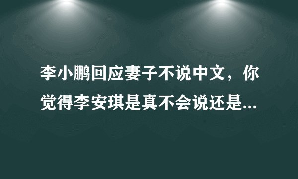李小鹏回应妻子不说中文,你觉得李安琪是真不会说还是在秀优越感?