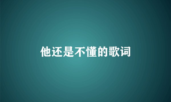 他还是不懂的歌词