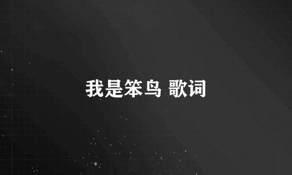 我是笨鸟 歌词