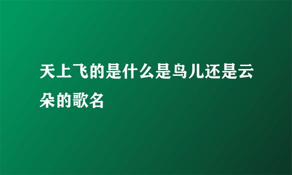 天上飞的是什么是鸟儿还是云朵的歌名