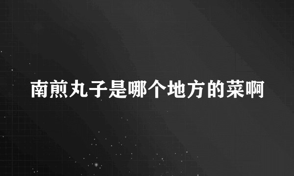 南煎丸子是哪个地方的菜啊