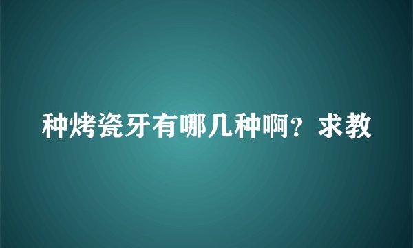 种烤瓷牙有哪几种啊？求教