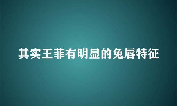 其实王菲有明显的兔唇特征