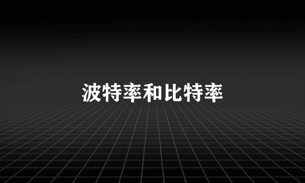 波特率和比特率