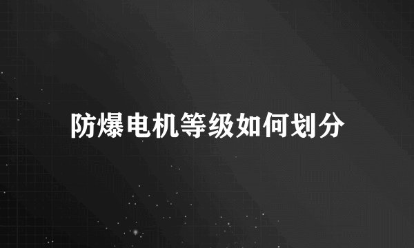 防爆电机等级如何划分