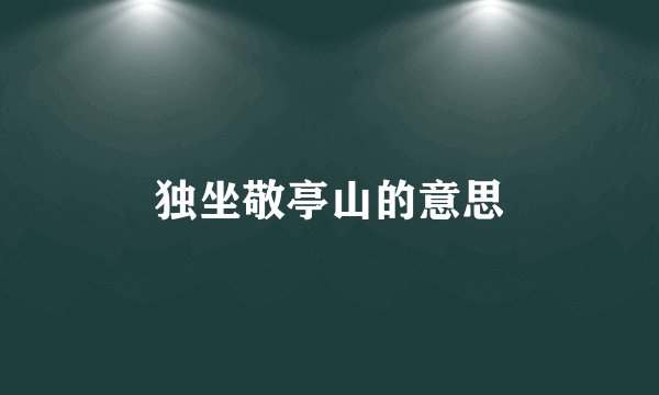 独坐敬亭山的意思