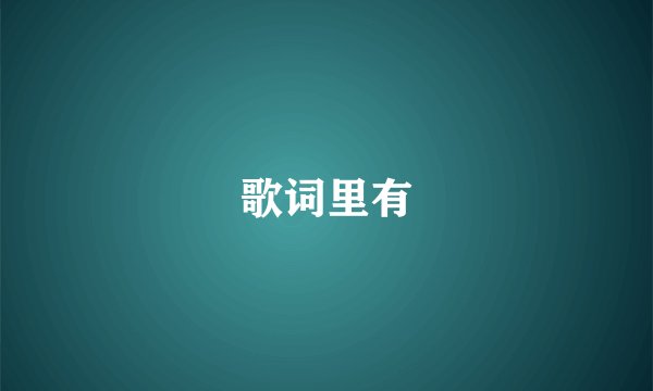 歌词里有