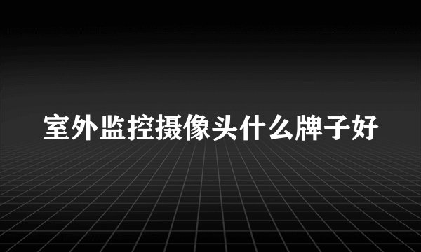 室外监控摄像头什么牌子好