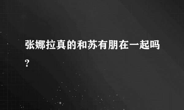 张娜拉真的和苏有朋在一起吗?