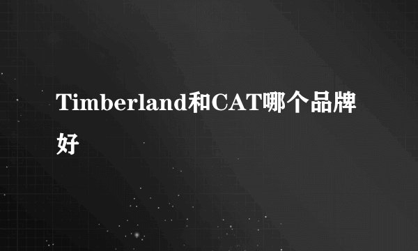 Timberland和CAT哪个品牌好