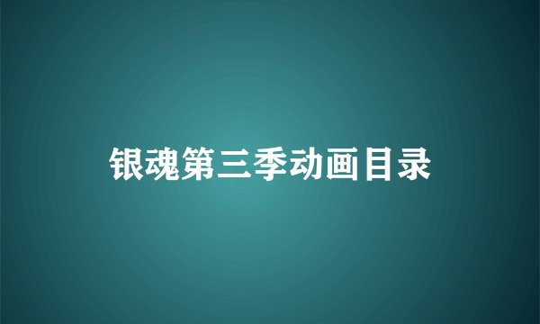 银魂第三季动画目录
