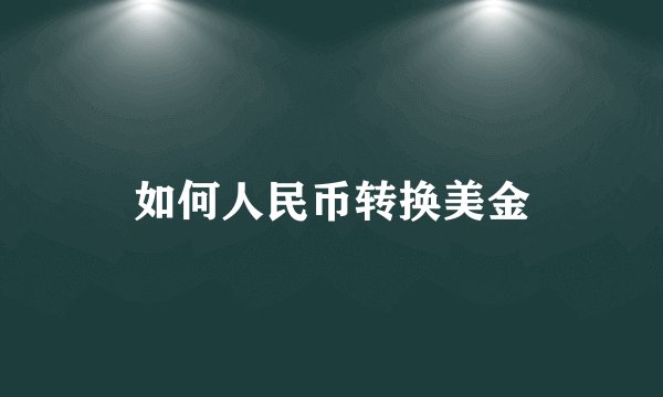 如何人民币转换美金