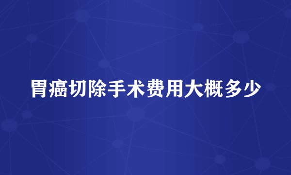 胃癌切除手术费用大概多少