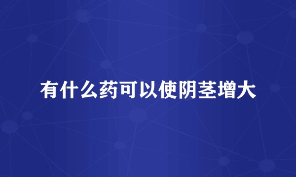 有什么药可以使阴茎增大