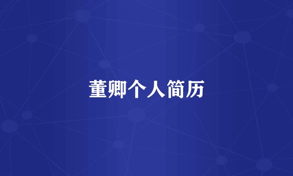 董卿个人简历