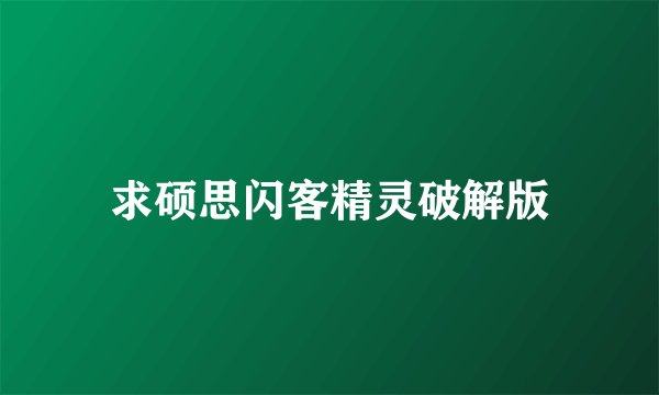 求硕思闪客精灵破解版