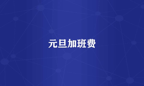 元旦加班费
