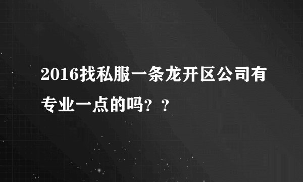 2016找私服一条龙开区公司有专业一点的吗？？