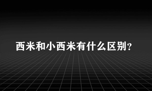 西米和小西米有什么区别？