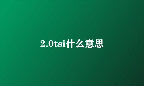 2.0tsi什么意思