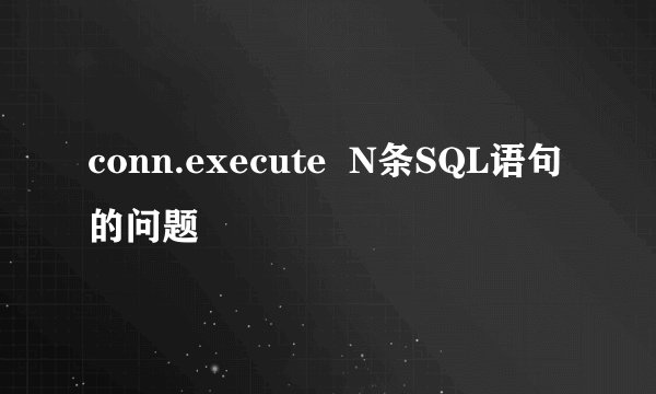 conn.execute N条SQL语句的问题