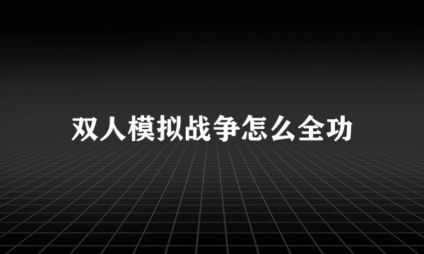 双人模拟战争怎么全功