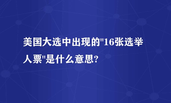 美国大选中出现的