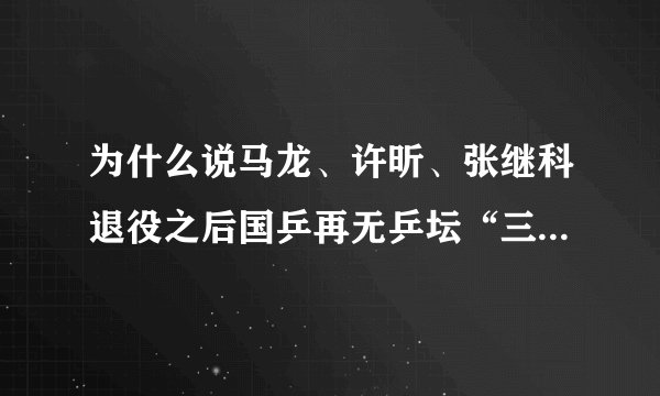 为什么说马龙、许昕、张继科退役之后国乒再无乒坛“三剑客”？