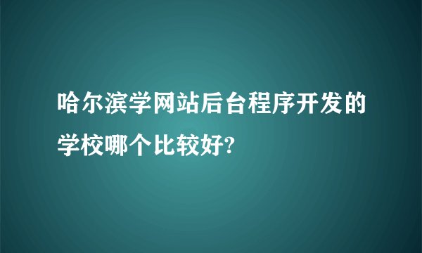 哈尔滨学网站后台程序开发的学校哪个比较好?