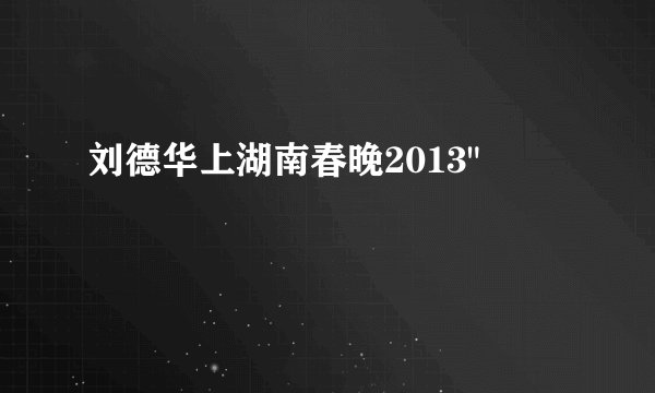 刘德华上湖南春晚2013