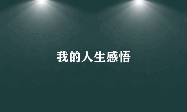 我的人生感悟