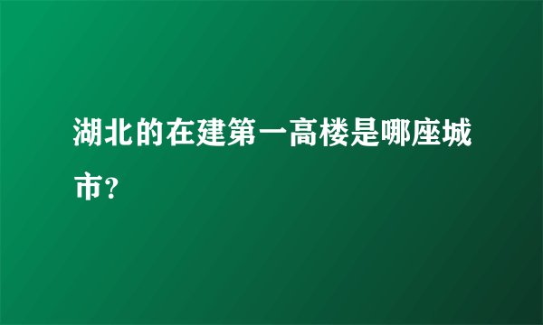 湖北的在建第一高楼是哪座城市?