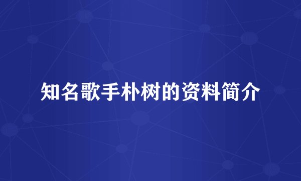 知名歌手朴树的资料简介