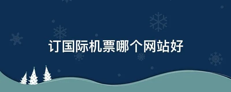 订国际机票哪个网站好
