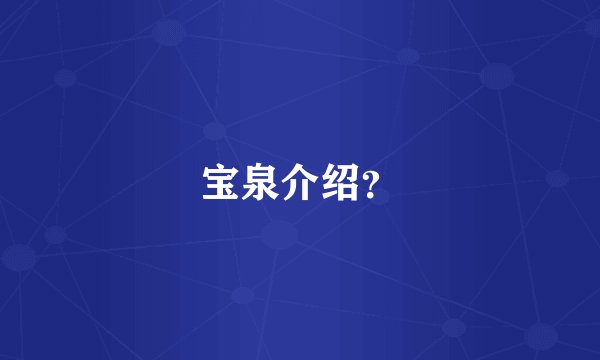 宝泉介绍?