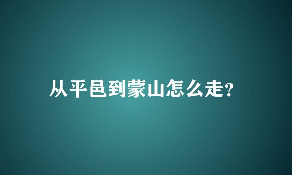 从平邑到蒙山怎么走？