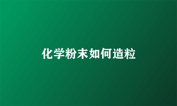 化学粉末如何造粒