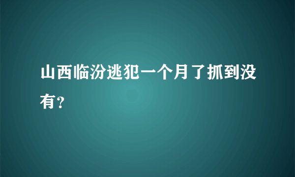 山西临汾逃犯一个月了抓到没有？